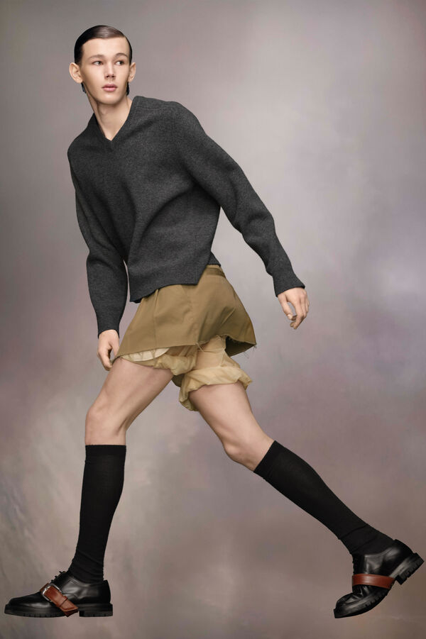 Maison Margiela Pull à Col V En Laine D'agneau Lavée