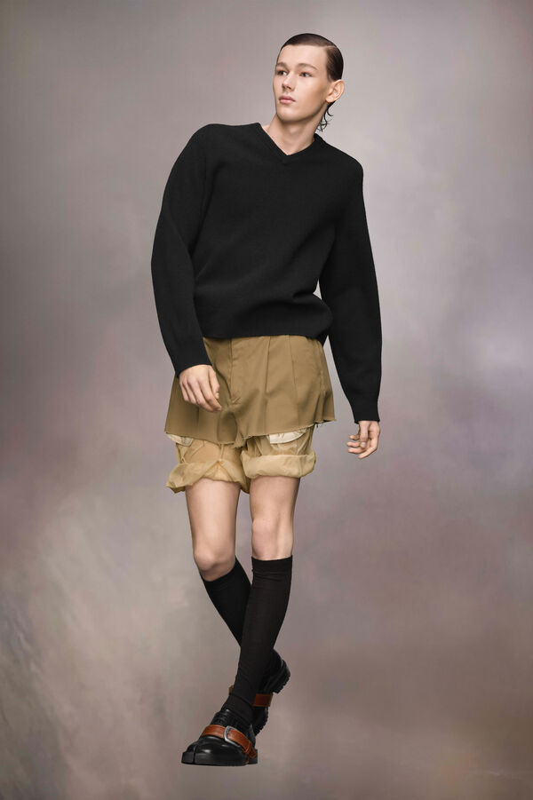 Maison Margiela Pull à Col V En Laine D'agneau Lavée