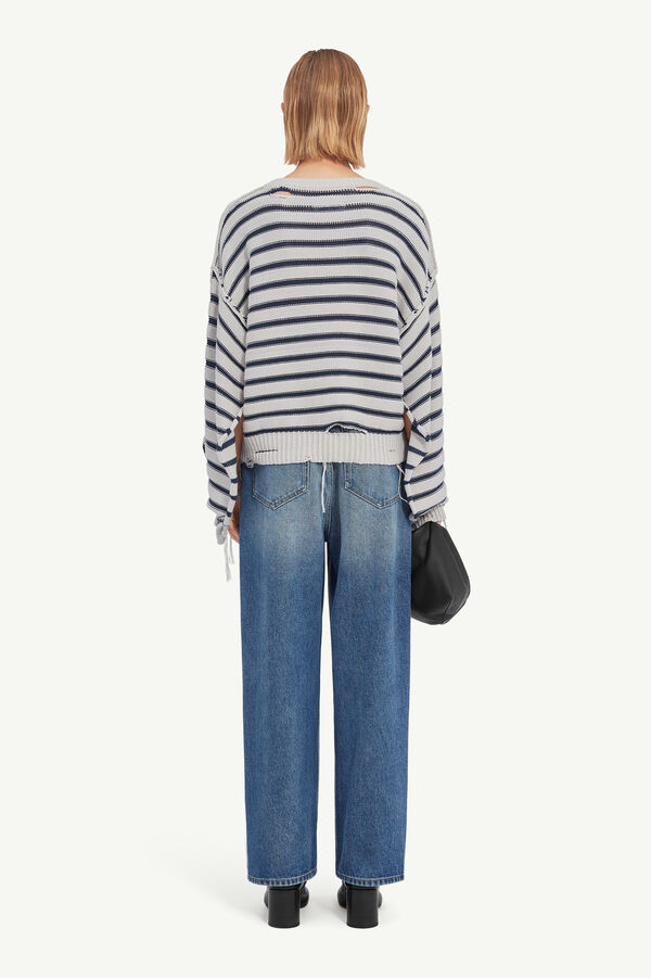 Maison Margiela Pull En Maille à Col Rond Et Rayures