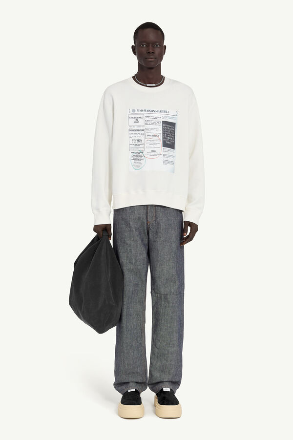 Maison Margiela Sweat-shirt En Jersey Imprimé Journal