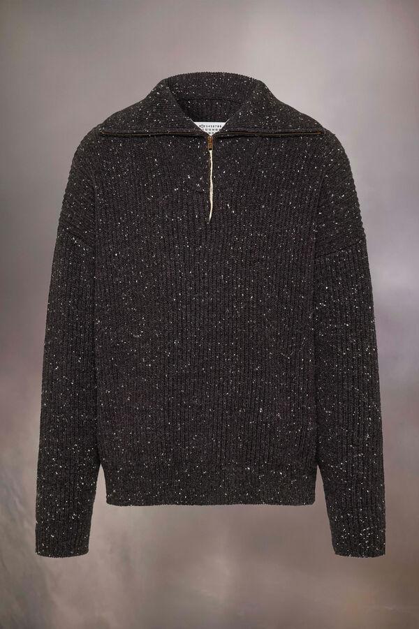 Maison Margiela Sweat-shirt Zippé En Laine Shetland
