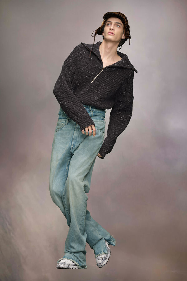 Maison Margiela Sweat-shirt Zippé En Laine Shetland