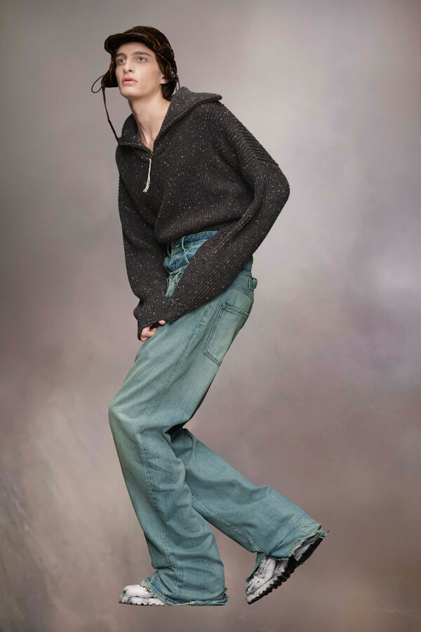 Maison Margiela Sweat-shirt Zippé En Laine Shetland