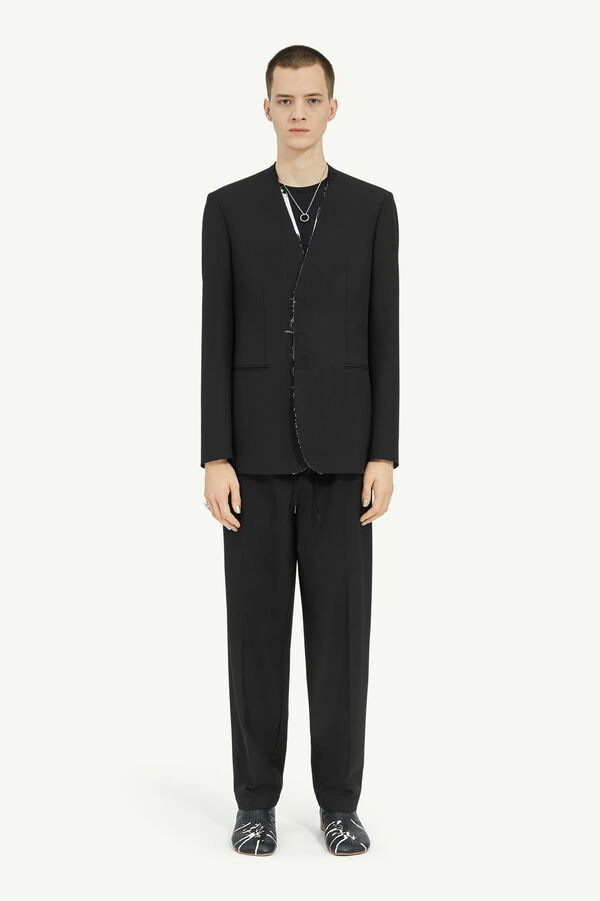 Maison Margiela Veste De Tailleur Sans Col En Laine