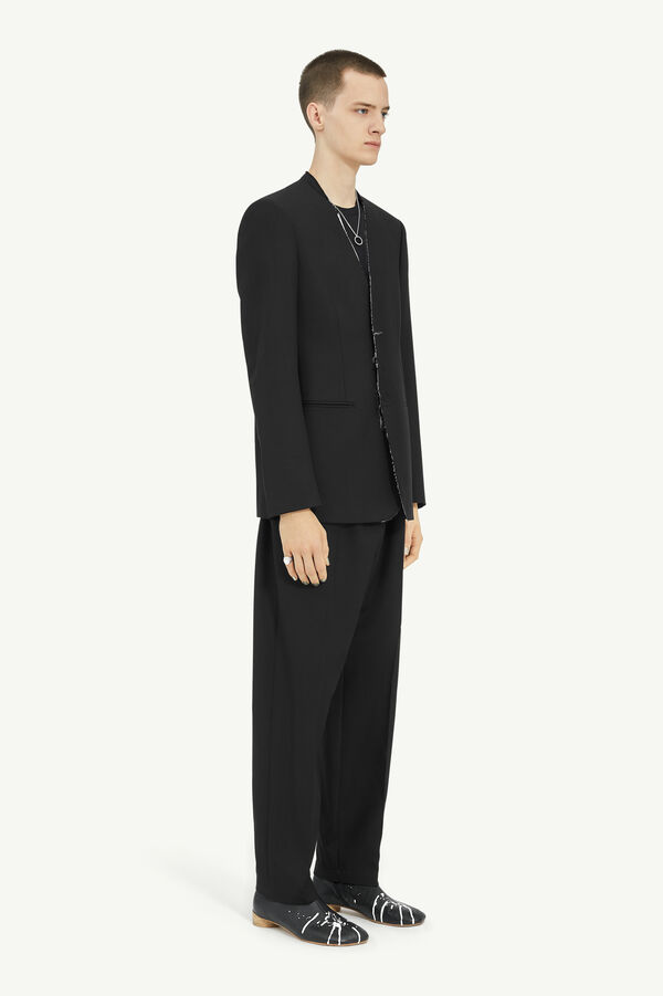 Maison Margiela Veste De Tailleur Sans Col En Laine