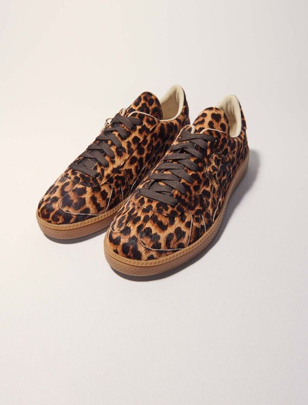 Maje Basket Casual En Cuir Effet Léopard Imprime Leopard