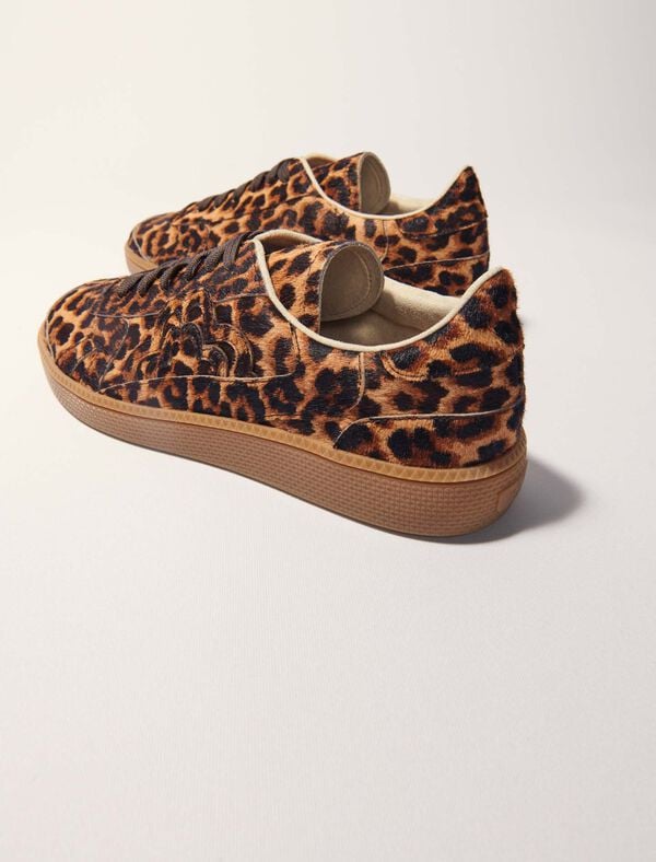 Maje Basket Casual En Cuir Effet Léopard Imprime Leopard