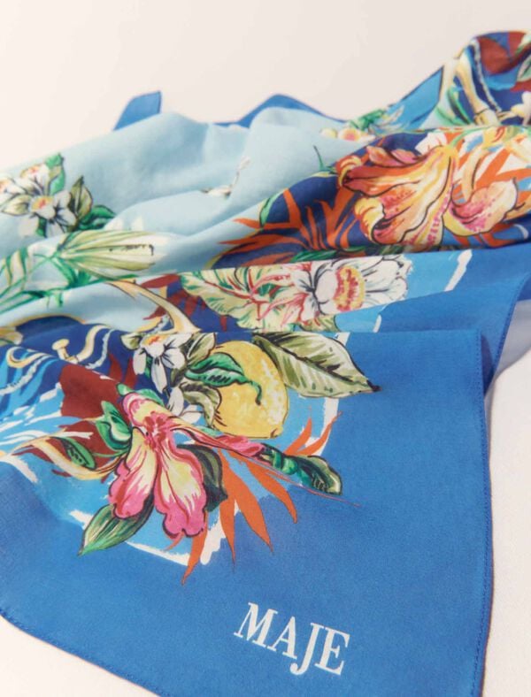 Maje Carré 90x90cm En Imprimé Coton Imprime Floral Multicouleur