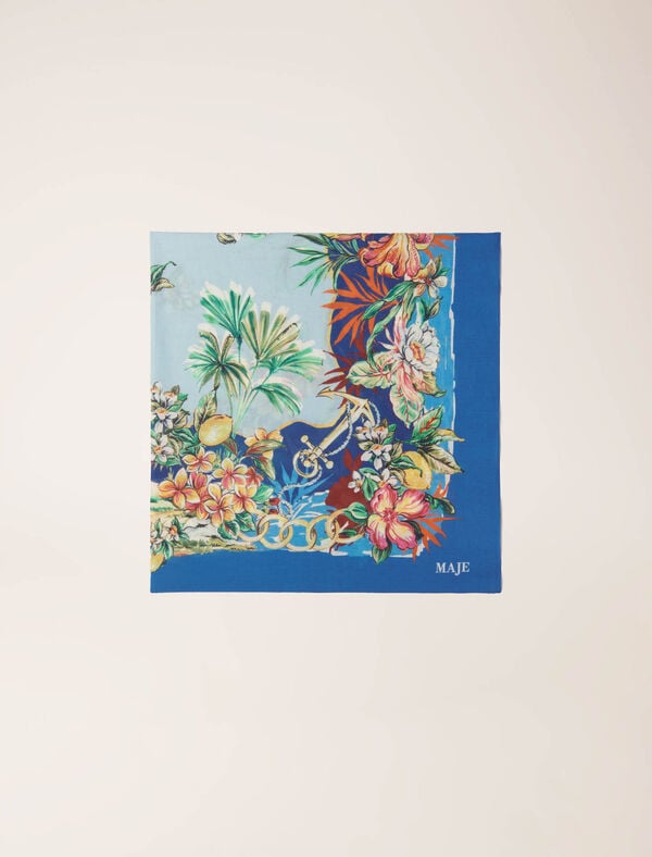 maje Carré 90x90cm en imprimé coton Imprime floral multicouleur