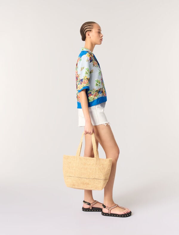 Maje Chemise Courte Imprimée Imprime Floral Multicouleur