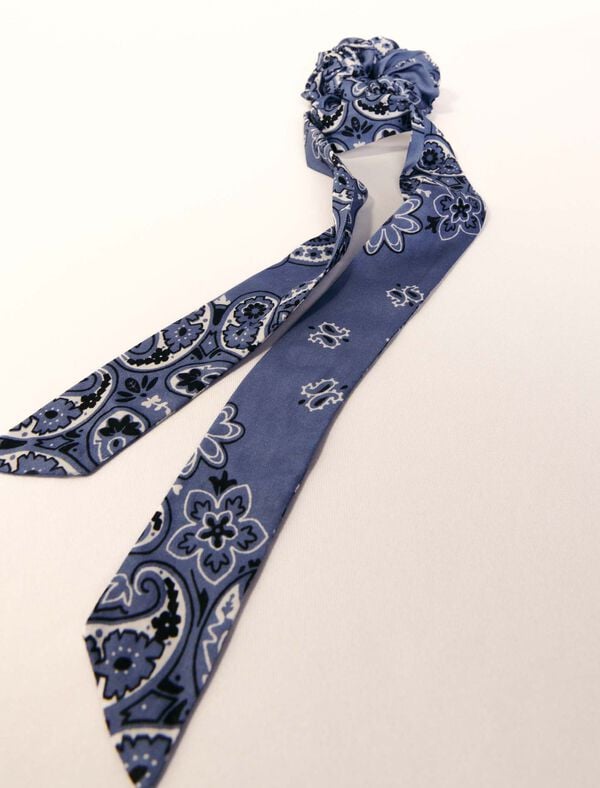 Maje Chouchou Avec Foulard Ruban Imprimé Bleu Bandana Print