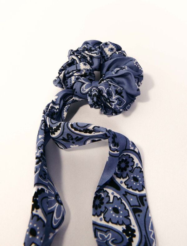 Maje Chouchou Avec Foulard Ruban Imprimé Bleu Bandana Print