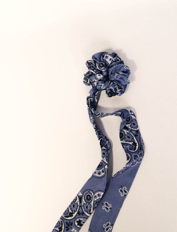 Maje Chouchou Avec Foulard Ruban Imprimé Bleu Bandana Print