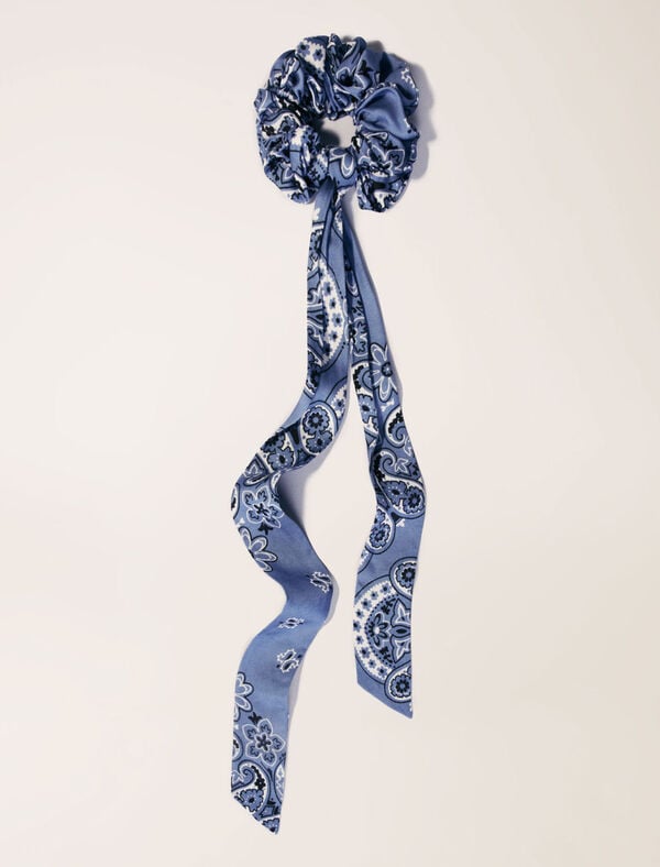 maje Chouchou avec foulard ruban imprimé Bleu bandana print