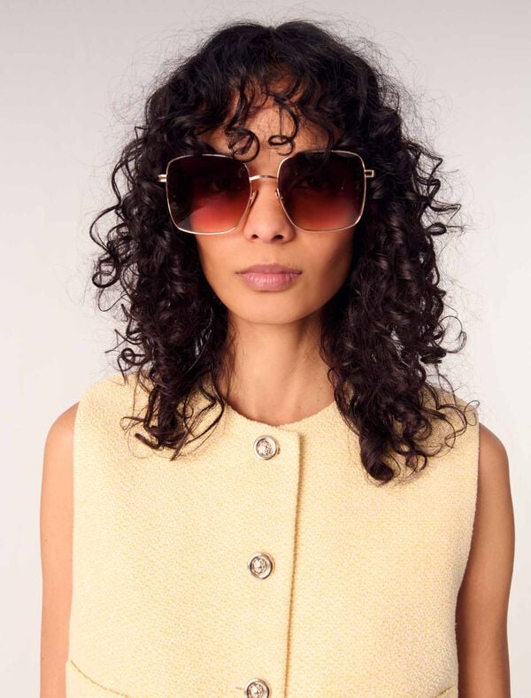 Maje Lunettes Rectangle En Mix Métal ECAILLE CLAIRE