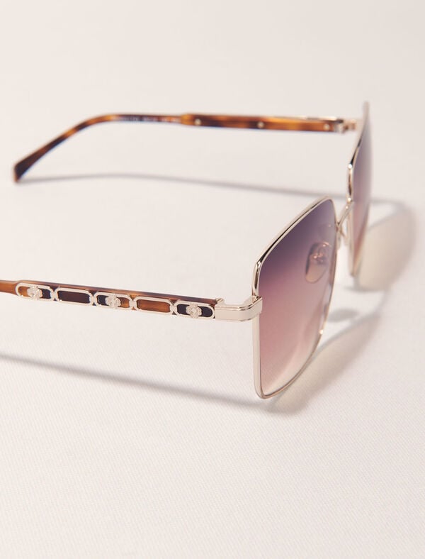 Maje Lunettes Rectangle En Mix Métal ECAILLE CLAIRE