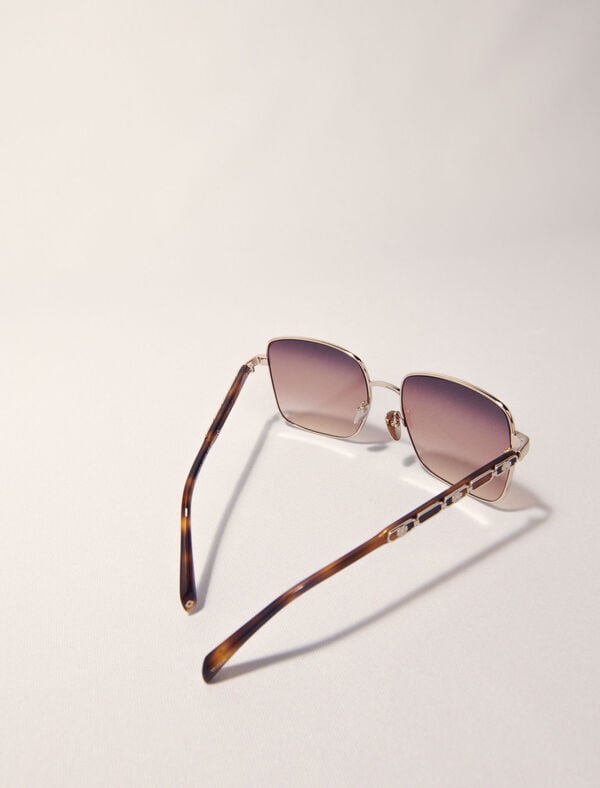 Maje Lunettes Rectangle En Mix Métal ECAILLE CLAIRE