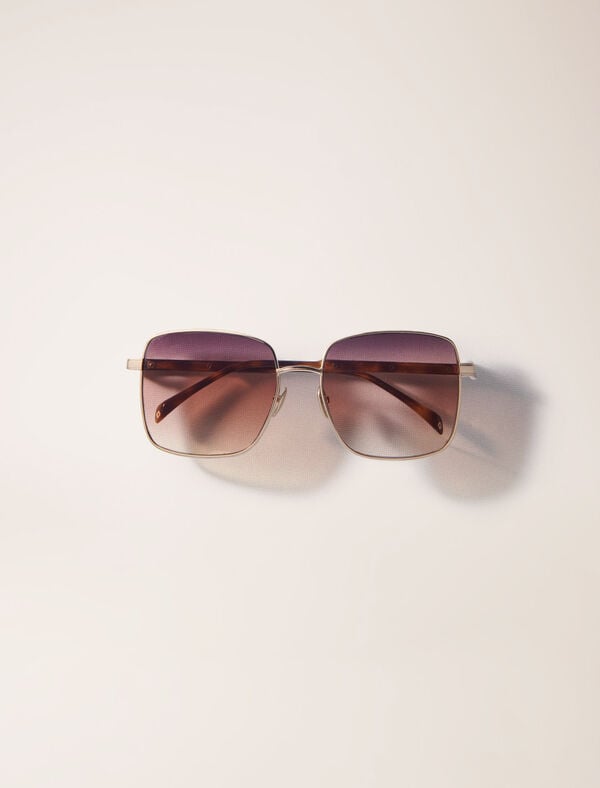 maje Lunettes rectangle en mix métal ECAILLE CLAIRE