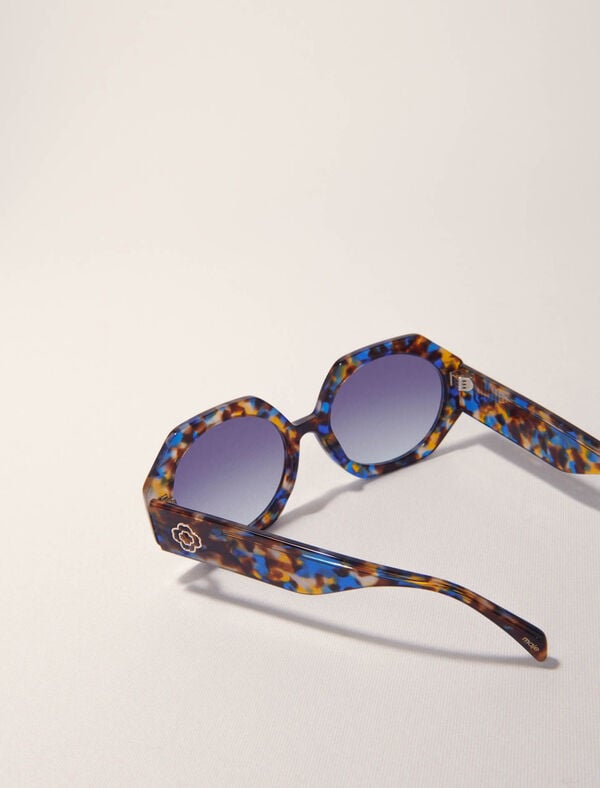 Maje Lunettes Rondes En Acétate écaille MARINE/MARRON