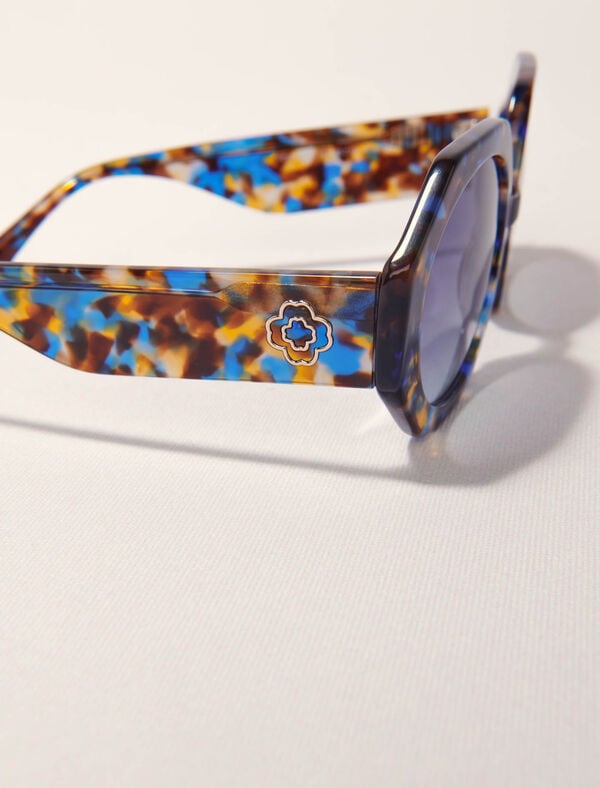 Maje Lunettes Rondes En Acétate écaille MARINE/MARRON