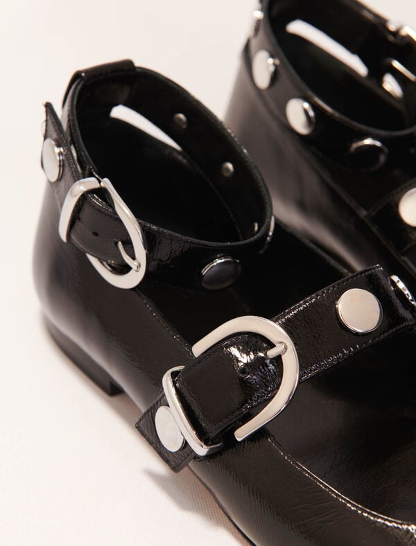 Maje Babies En Cuir Et Studs Noir