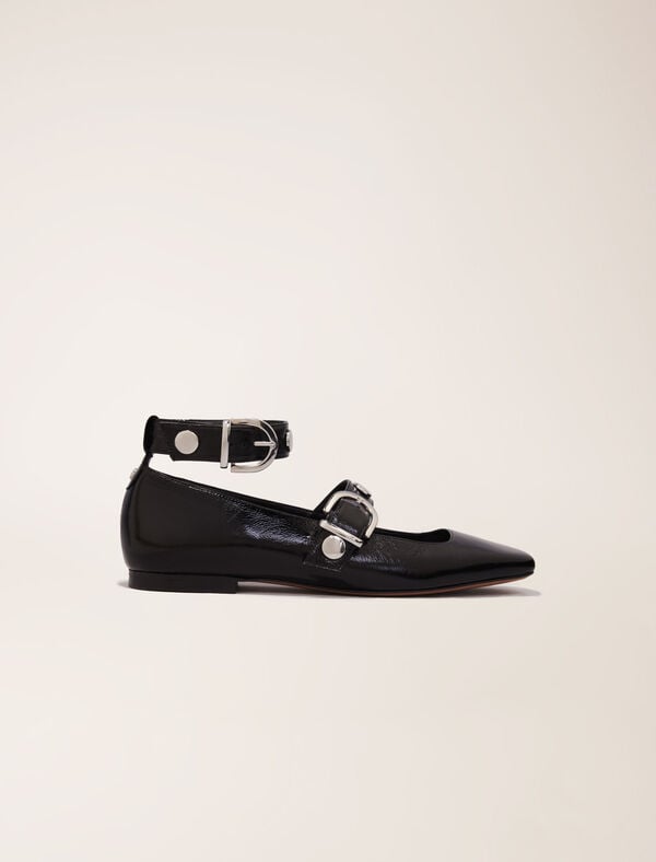 maje Babies en cuir et studs Noir