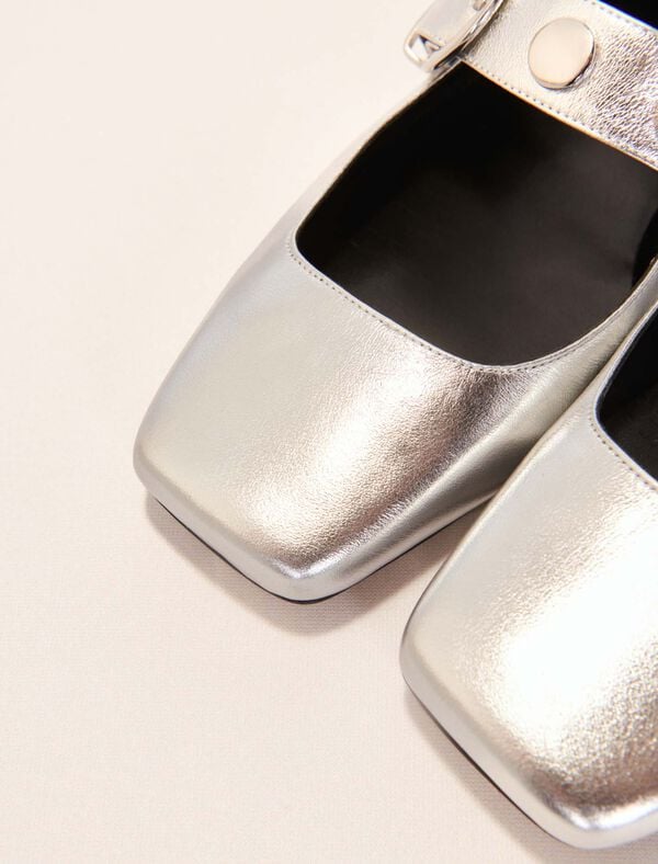 Maje Babies En Cuir Métallisé Argent