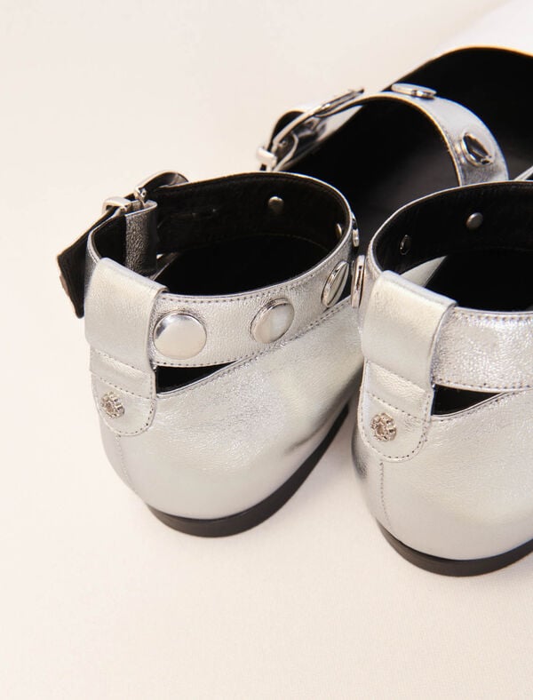 Maje Babies En Cuir Métallisé Argent
