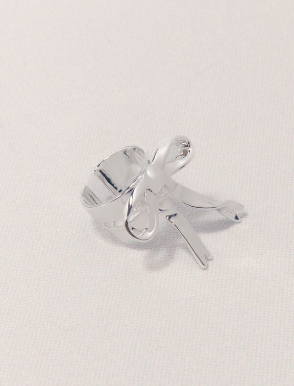 Maje Bague Ouverte Nœud Argentée Argent