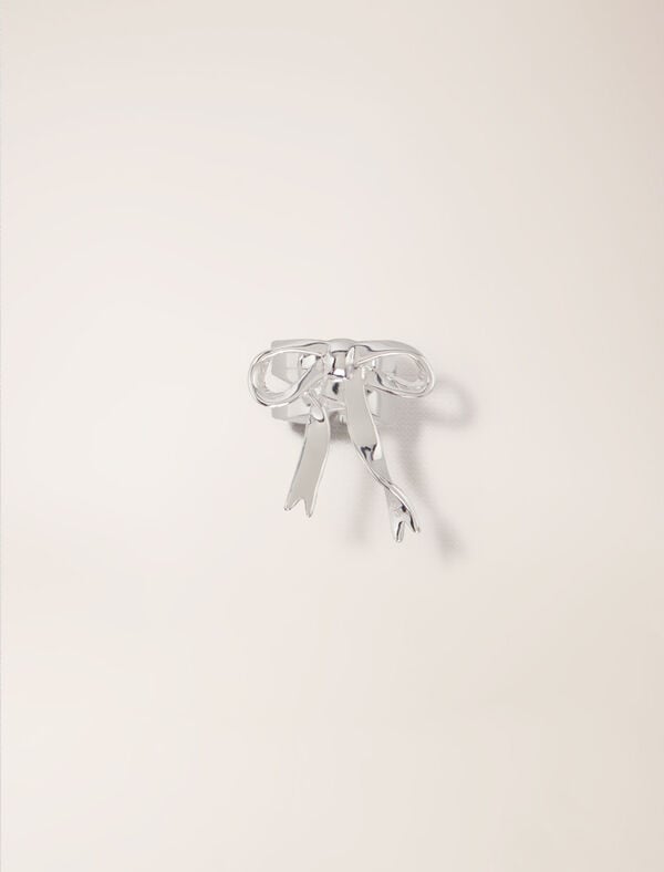 maje Bague ouverte nœud argentée Argent