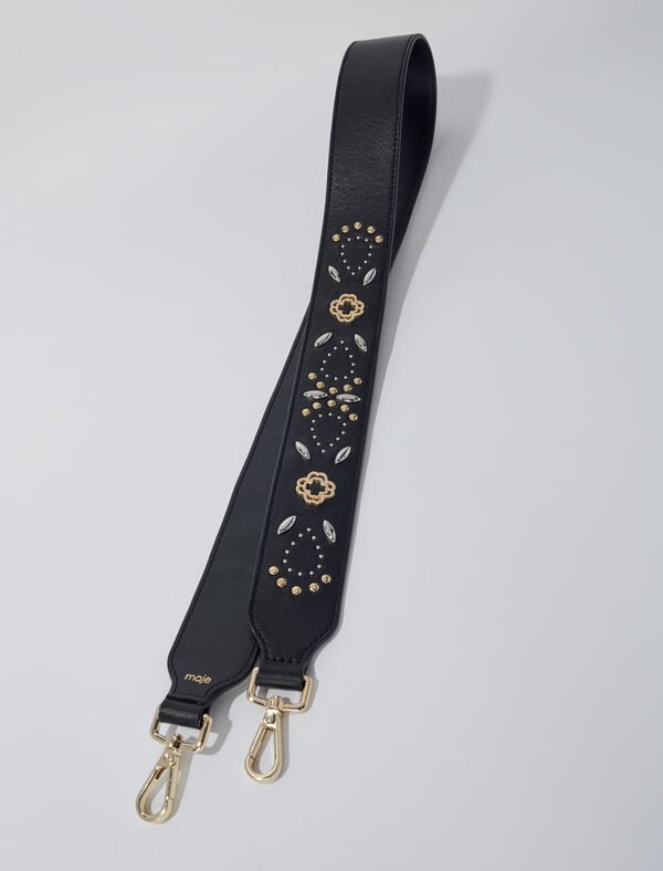 Maje Bandoulière En Cuir à Studs Noir