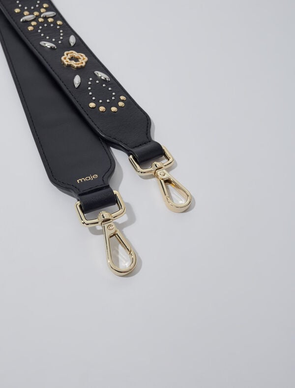 Maje Bandoulière En Cuir à Studs Noir
