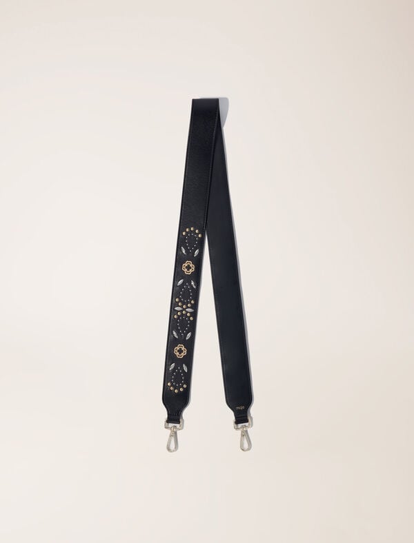 maje Bandoulière en cuir à studs Noir