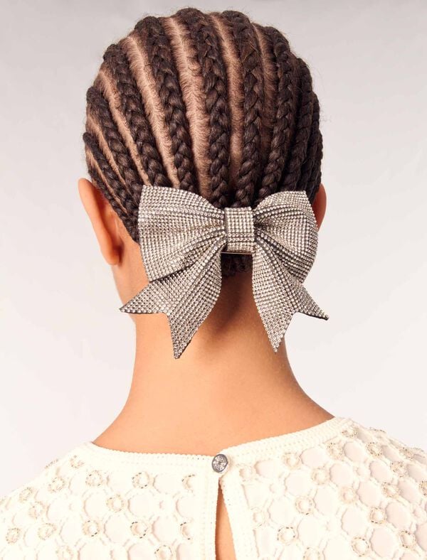 Maje Barette Nœud Strassé Noir