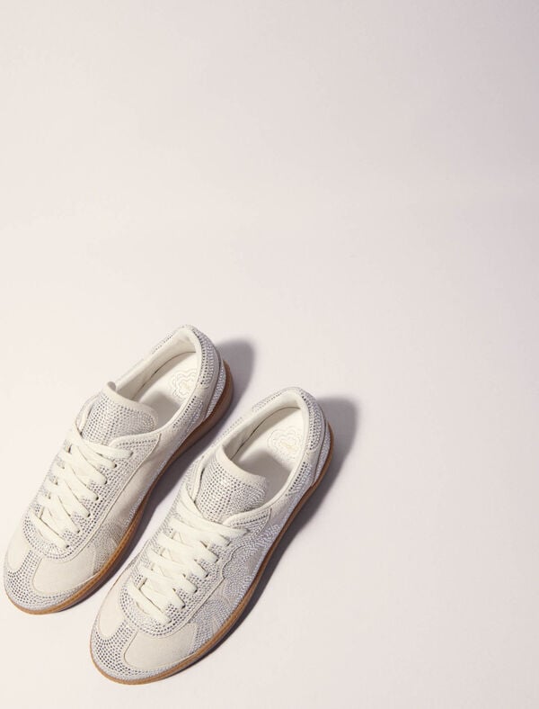 Maje Basket Casual à Strass Gris Clair