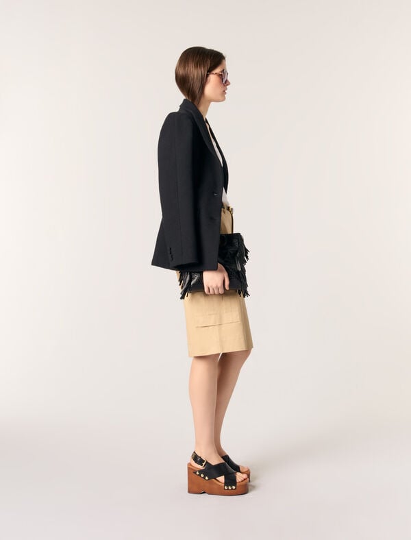 Maje Bermuda En Coton Beige