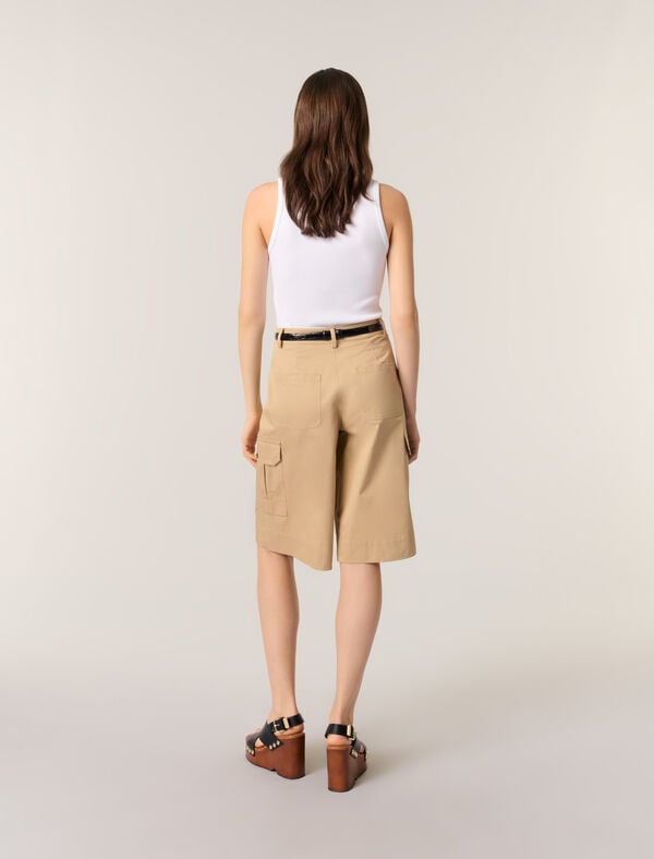 Maje Bermuda En Coton Beige