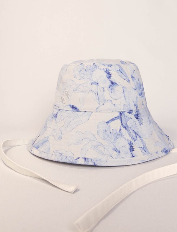 Maje Bob Long Thème Aquarelle Blanc/Bleu