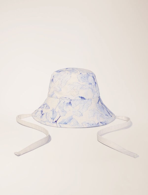 maje Bob long thème Aquarelle Blanc/Bleu