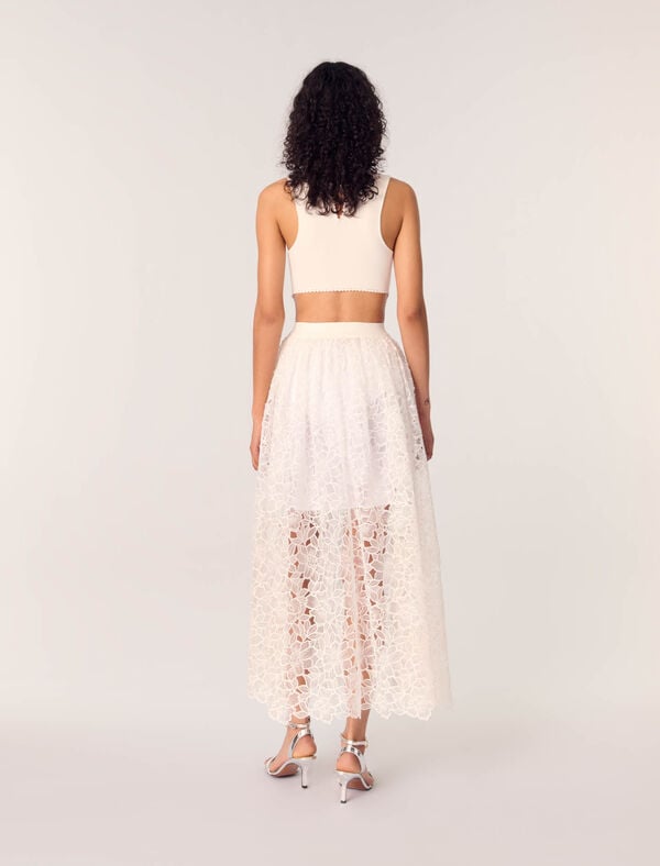 Maje Body à Dos Ouvert Et Col Bijoux Blanc