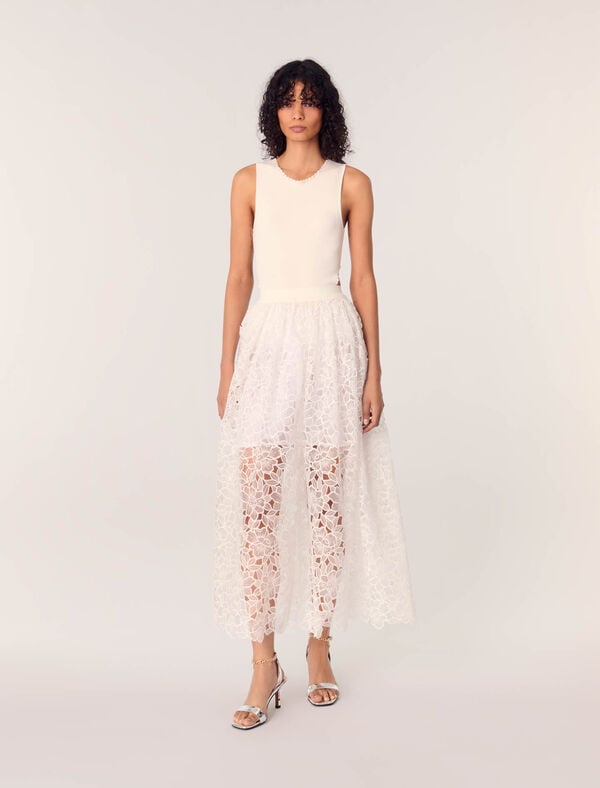 maje Body à dos ouvert et col bijoux Blanc