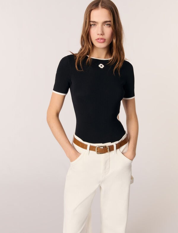 Maje Body En Maille Noir