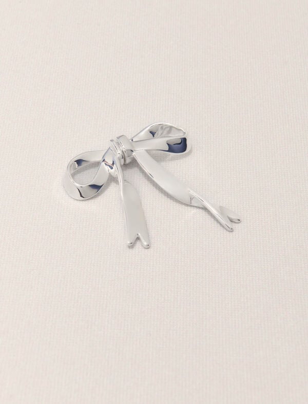Maje Boucle D'oreille Nœud Argentée Argent
