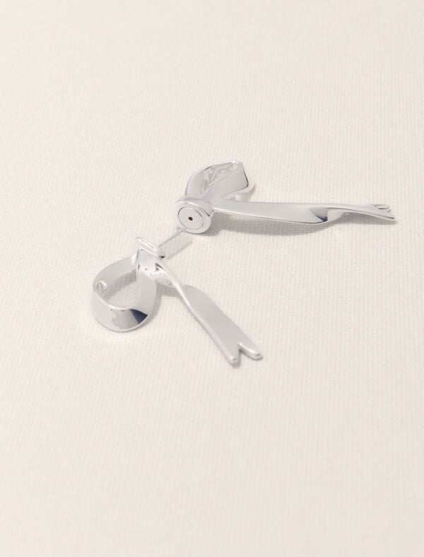 Maje Boucle D'oreille Nœud Argentée Argent