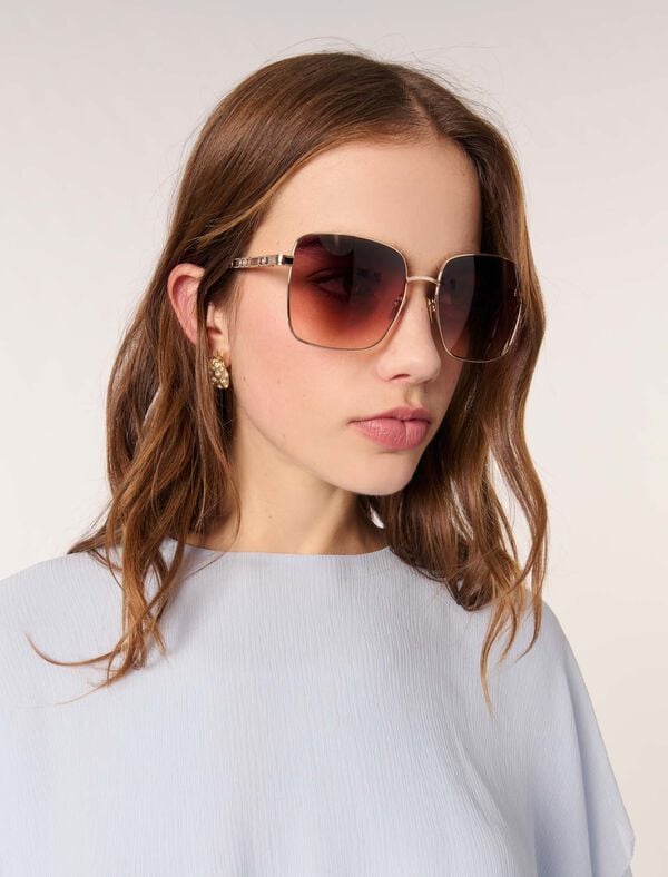 Maje Boucles D'oreilles Ananas à Strass Or