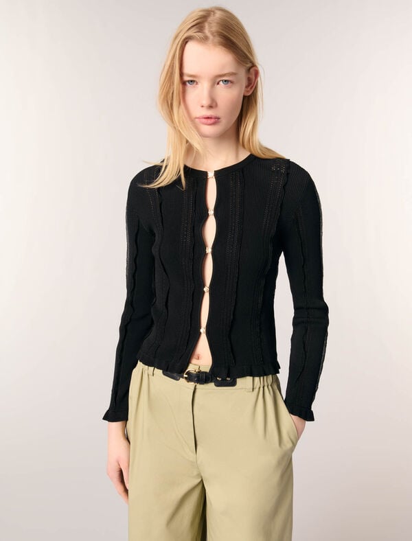 Maje Cardigan 2-en-1 Noir
