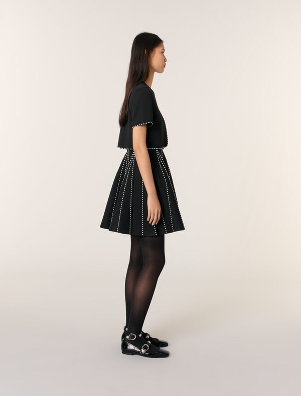 Maje Cardigan Court Noir / Ecru