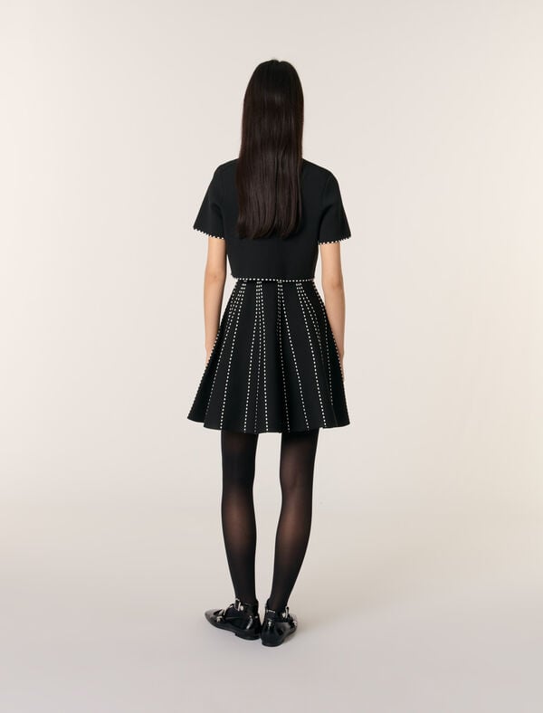 Maje Cardigan Court Noir / Ecru