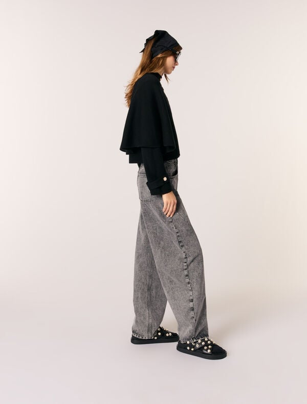 Maje Cardigan Effet Cape Noir