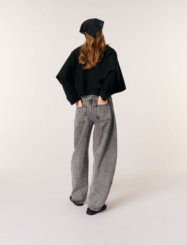 Maje Cardigan Effet Cape Noir